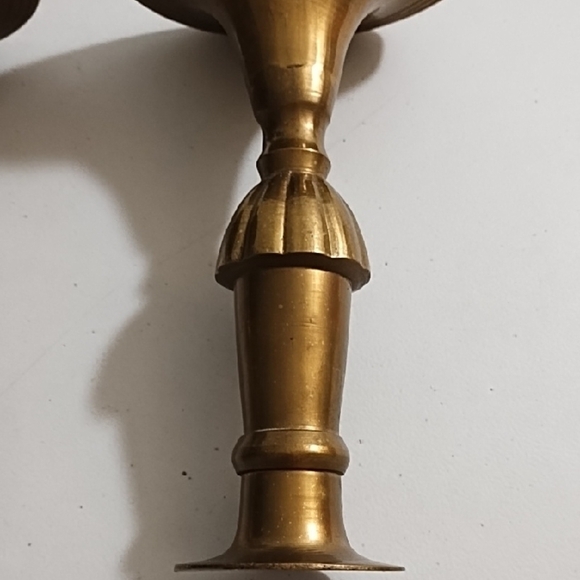 2 Matching Solid Brass Candle Holders Sticks Vintage 6.5" tall - Picture 8 of 10